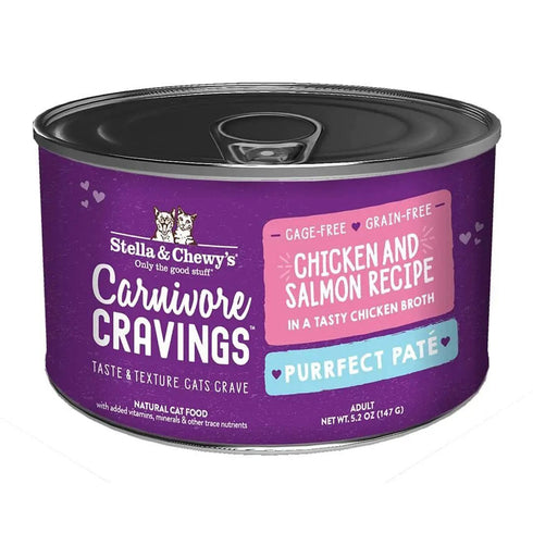 Stella & Chewys Carnivore Cravings Purrfect Pate Chicken & Salmon Cat  Food 5.2oz - Poudre Pet and Feed Supply